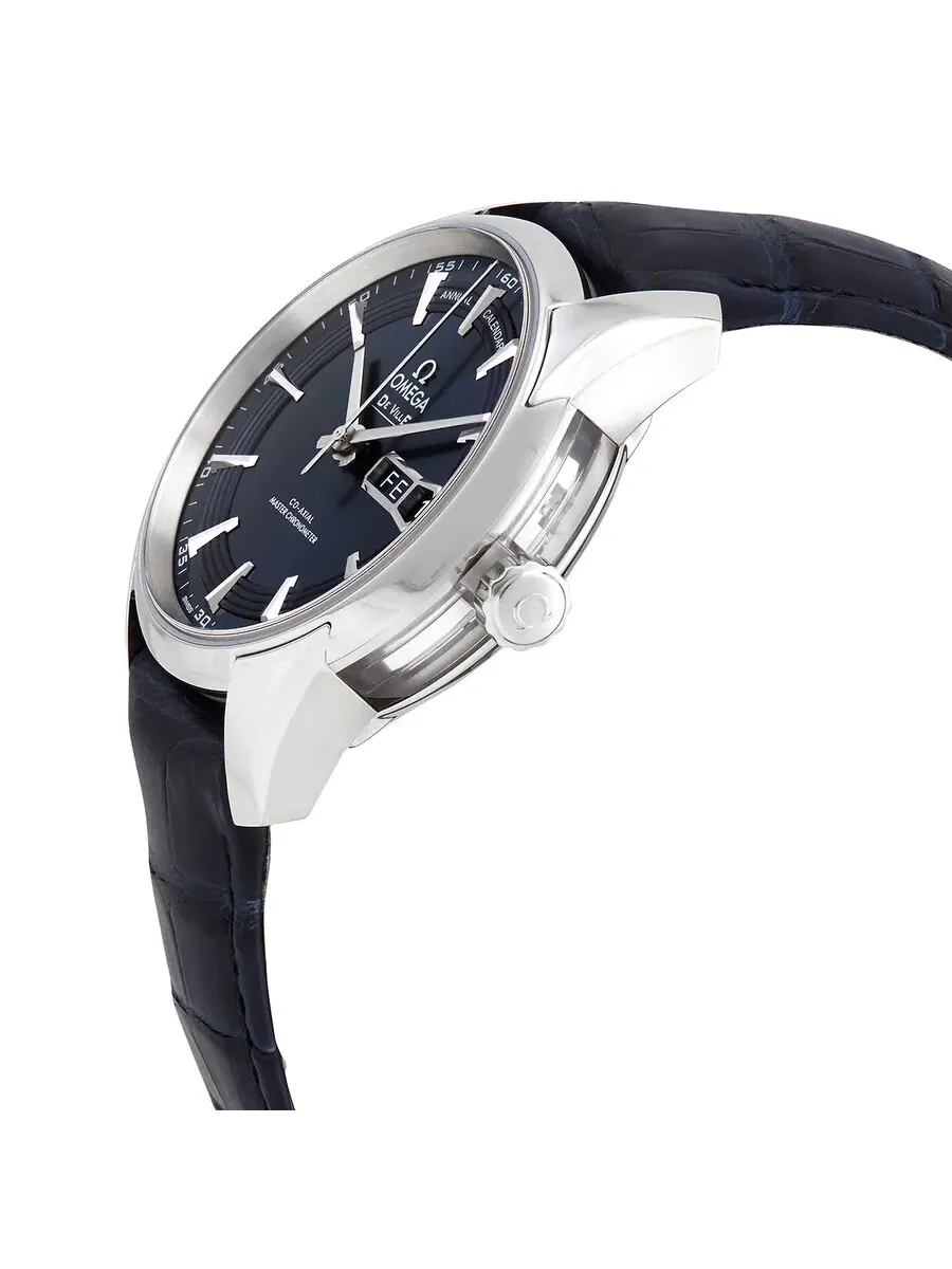 Мужские часы Omega De Ville Hour Vision с автоматическим механизмом и синим циферблатом 433.33.41.22.03.001