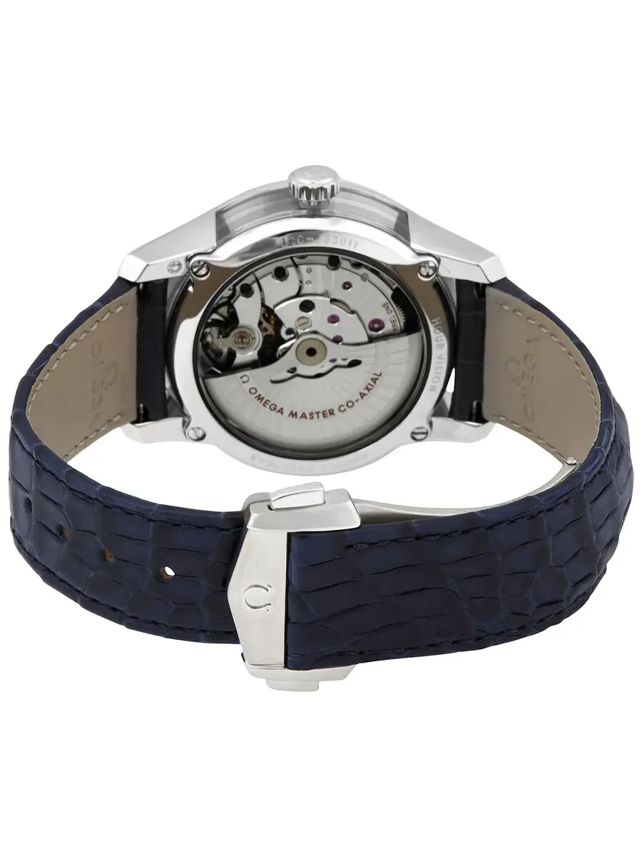 Мужские часы Omega De Ville Hour Vision с автоматическим механизмом и синим циферблатом 433.33.41.22.03.001