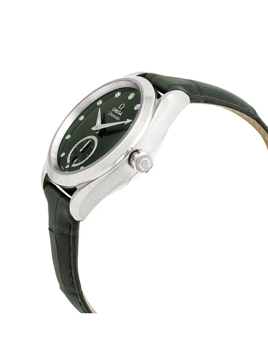 Женские часы Omega Seamaster Automatic Chronometer с зеленым циферблатом и бриллиантами 220.13.38.20.60.001