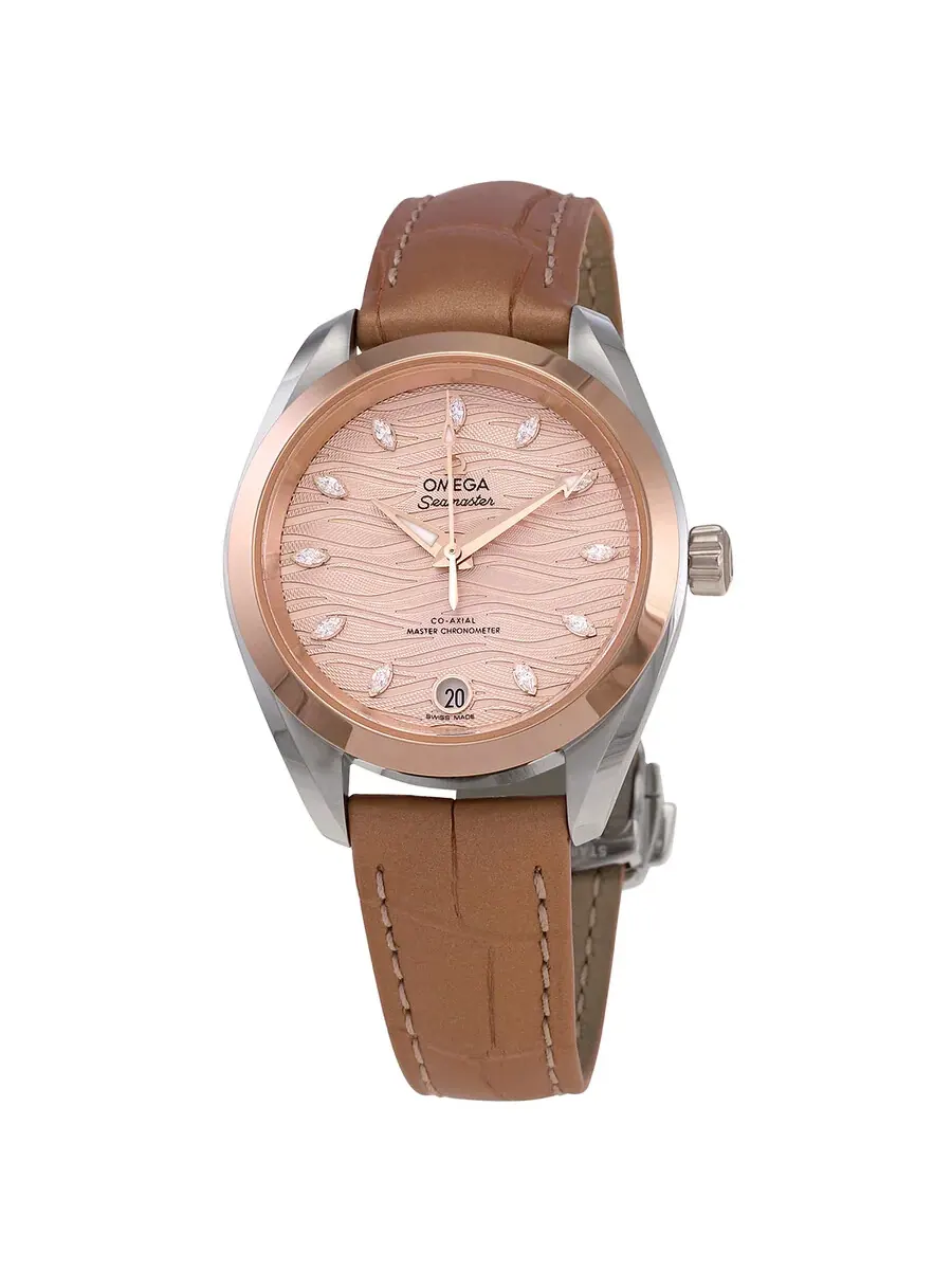 Женские часы Omega Seamaster Automatic Chronometer с серым циферблатом и бриллиантами 220.23.34.20.59.001