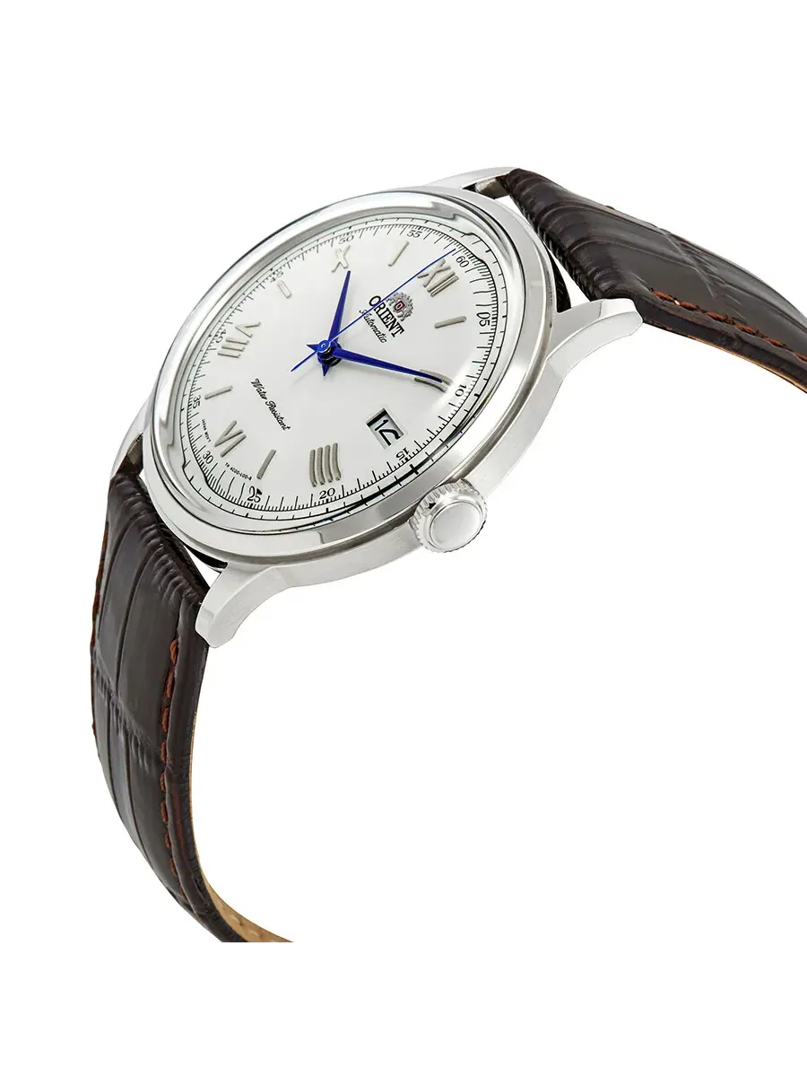Мужские часы Orient 2-го поколения Bambino Automatic с белым циферблатом FAC00009W0 — изображение 2 из 3, оттенок серебряный