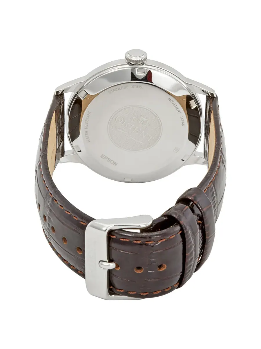 Мужские часы Orient 2-го поколения Bambino Automatic с белым циферблатом FAC00009W0 — изображение 3 из 3, оттенок серебряный