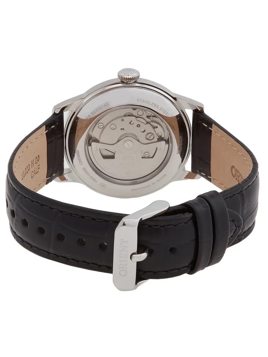 Мужские часы Orient Bambino Automatic с черным циферблатом RA-AP0101B30B — изображение 3 из 3, оттенок серебряный