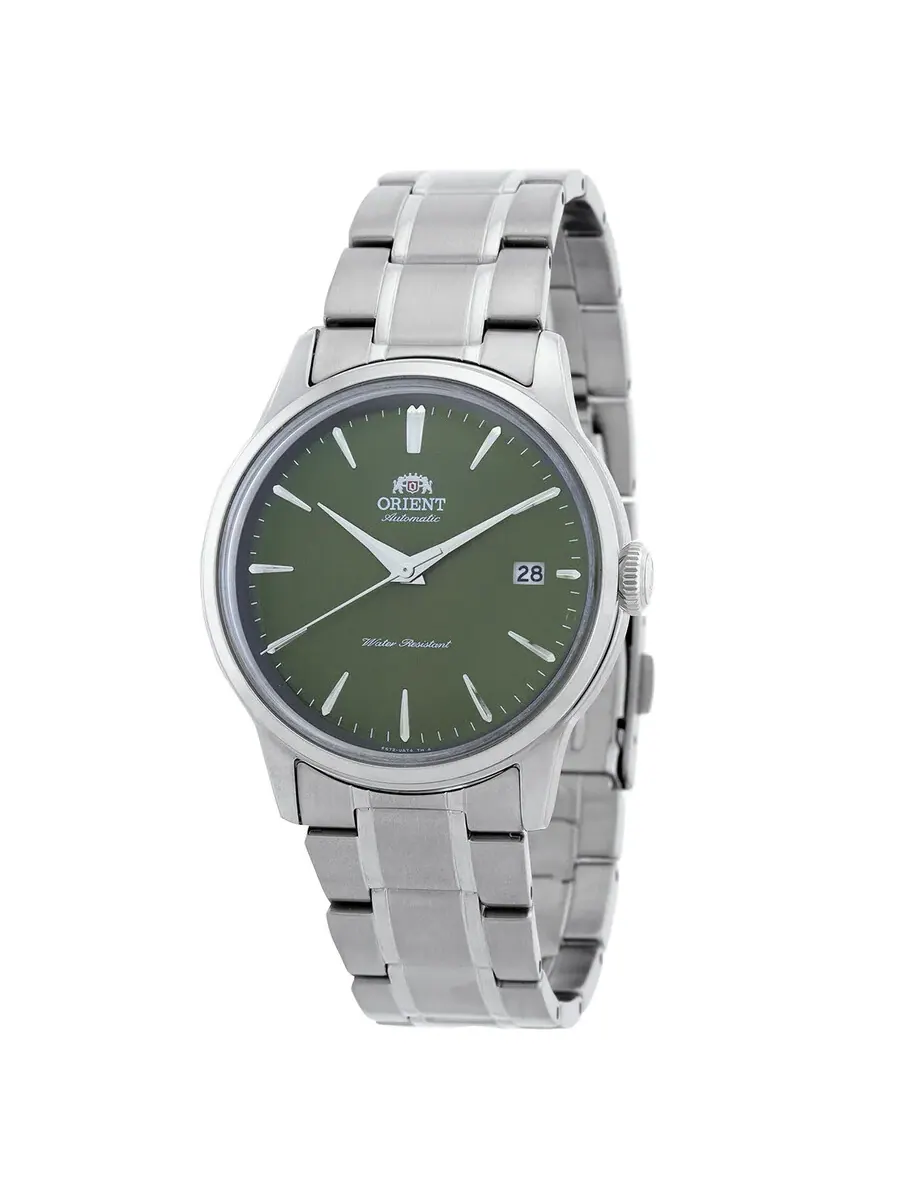 Часы Orient Bambino Automatic с зеленым циферблатом RA-AC0M09E — серебристый