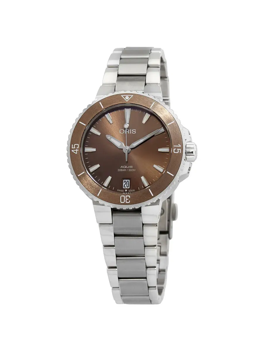 Часы Oris Aquis Automatic с коричневым циферблатом 01 733 7731 4156-07 8 18 05P — коричневый