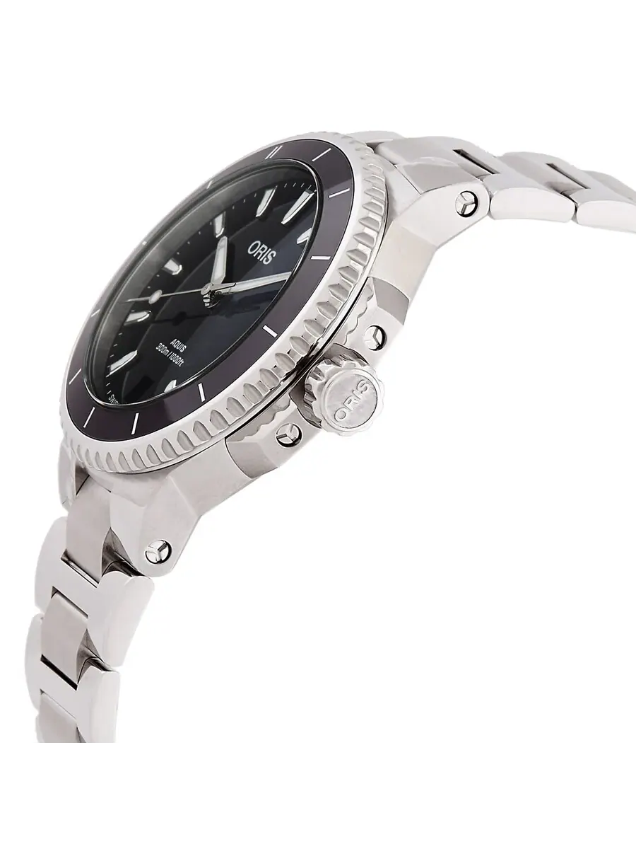 Женские часы Oris Aquis Date Automatic с черным циферблатом 01 733 7792 4154-07 8 19 05P — изображение 2 из 3, оттенок черный