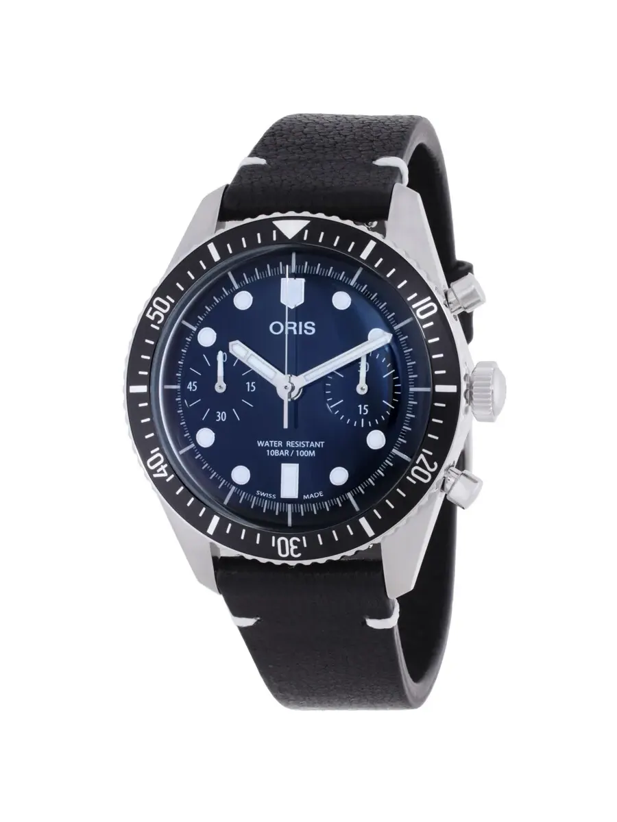 Мужские часы Oris Divers Sixty-Five Chronograph Automatic с черным циферблатом 01 771 7791 4054-07 6 20 01
