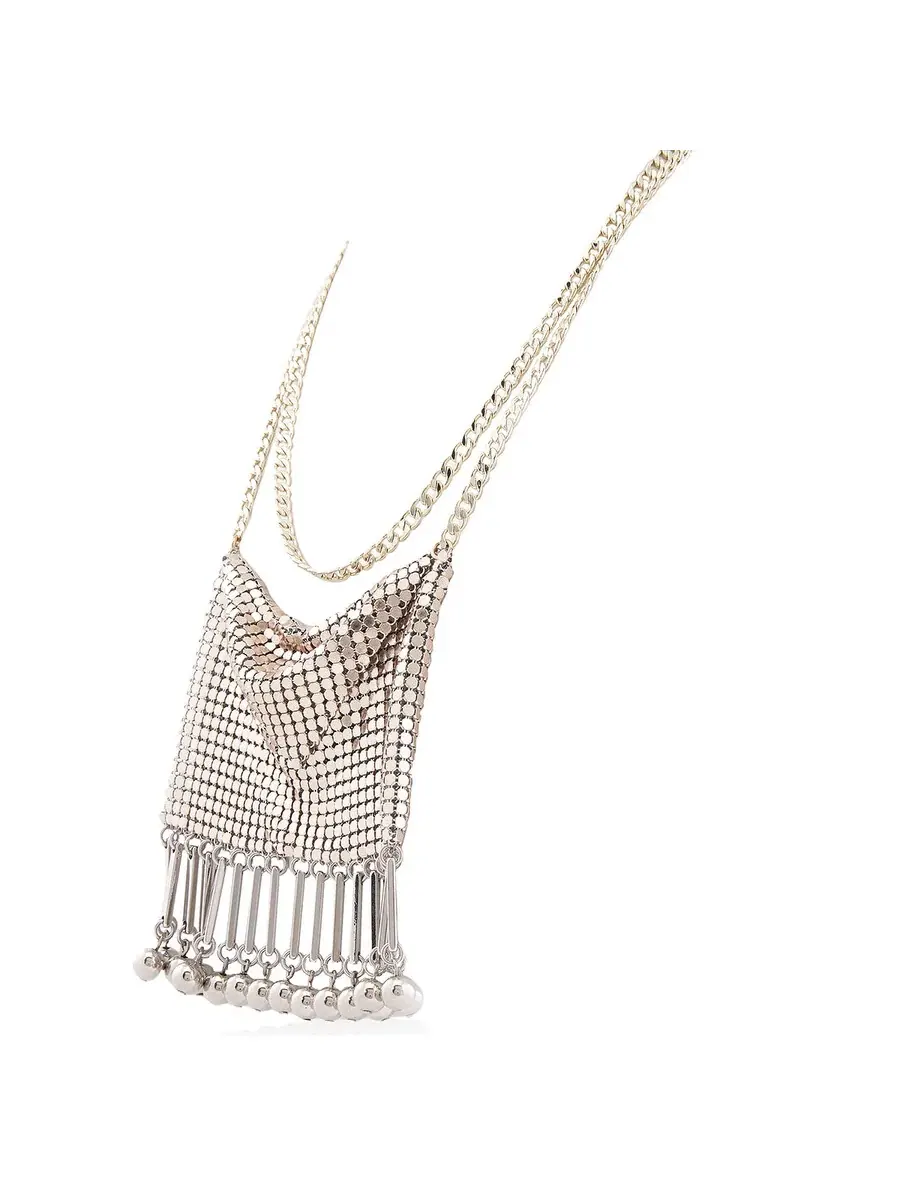 Ожерелье Paco Rabanne Chainmail Pixel — изображение 4 из 7, оттенок светлый золотистый