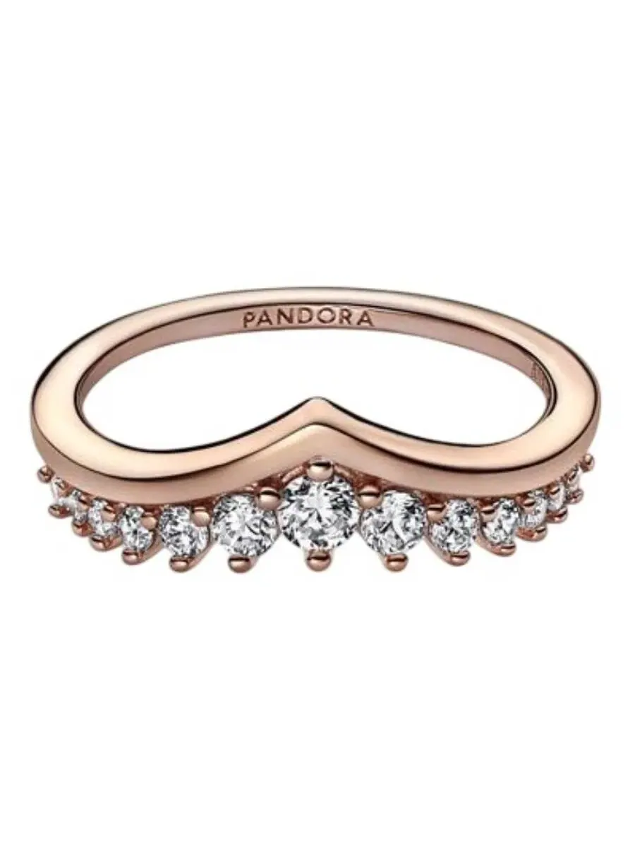 Кольцо Pandora Timeless Wish с покрытием из розового золота 14 карат с паве