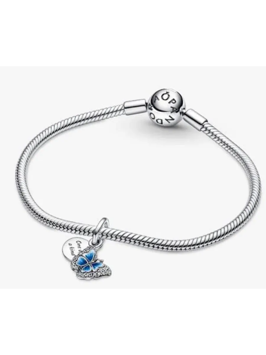 Подвеска-бабочка Pandora из стерлингового серебра — изображение 2 из 3, оттенок синий