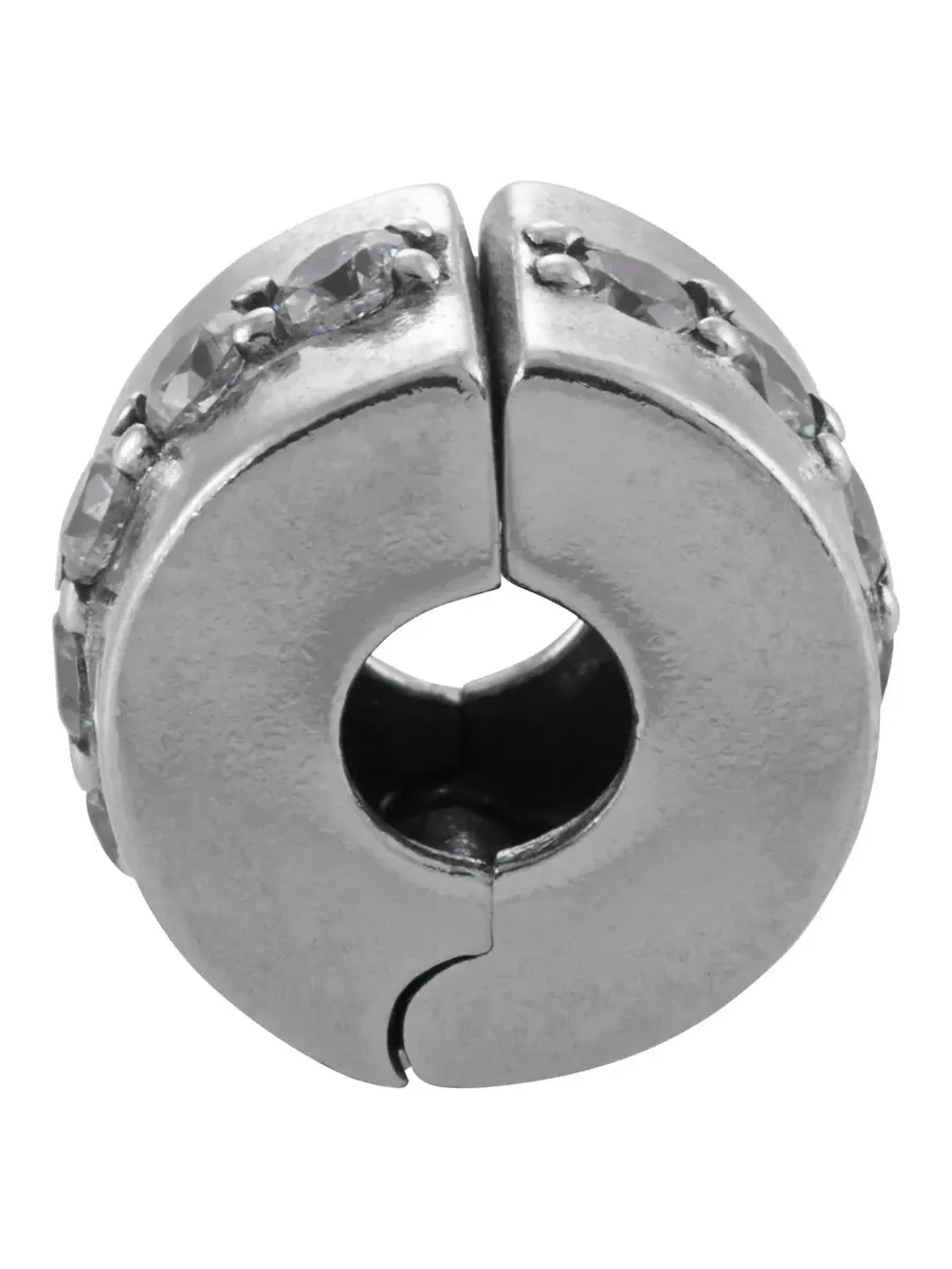Подвеска-клипса Pandora Clear Sparkling Row из серебра 925 пробы