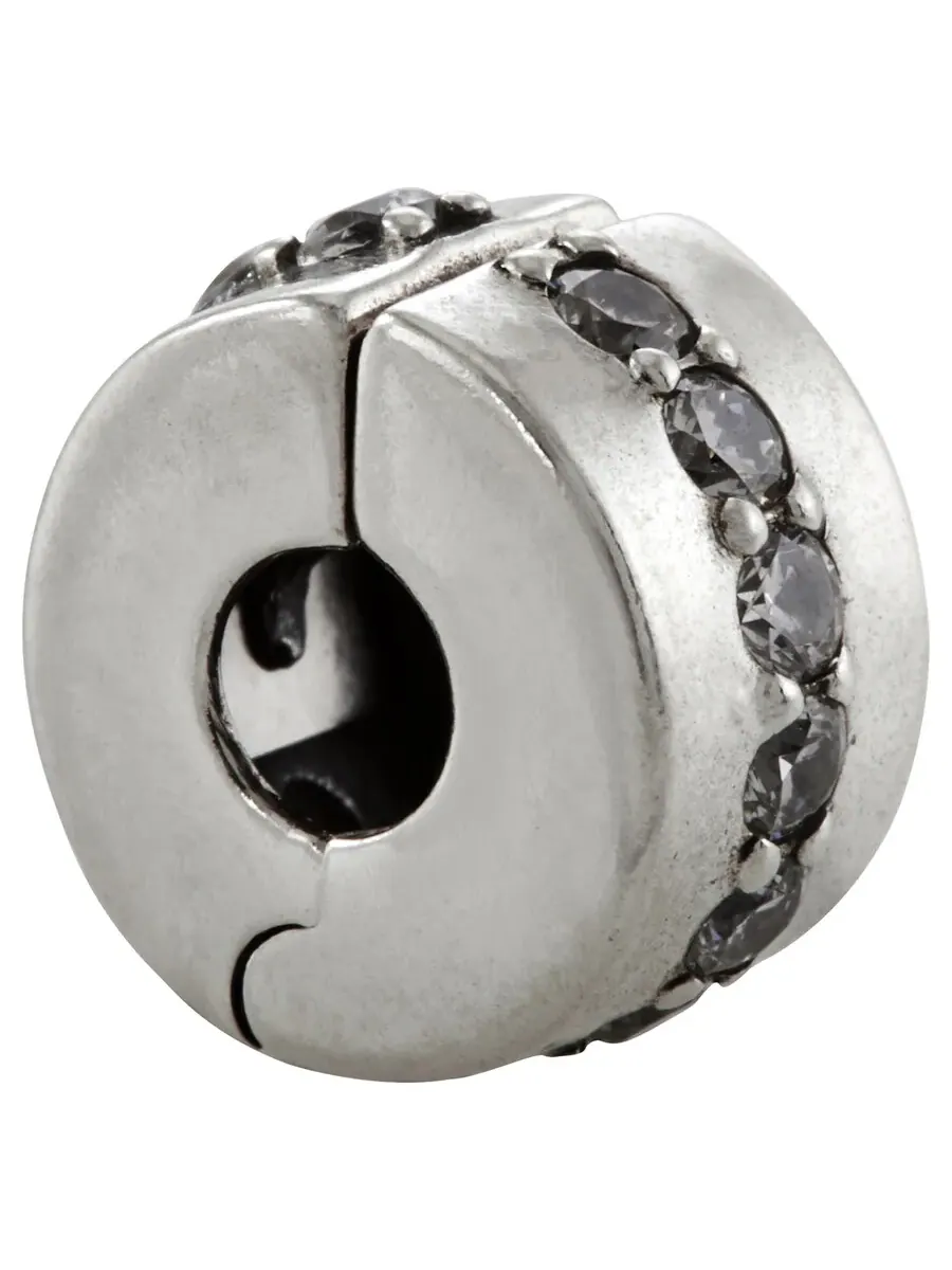 Подвеска-клипса Pandora Clear Sparkling Row из серебра 925 пробы — изображение 2 из 2, оттенок прозрачный