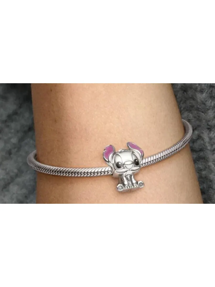 Подвеска Pandora Disney Stitch из серебра с черной и фиолетовой эмалью — изображение 5 из 5, оттенок мульти