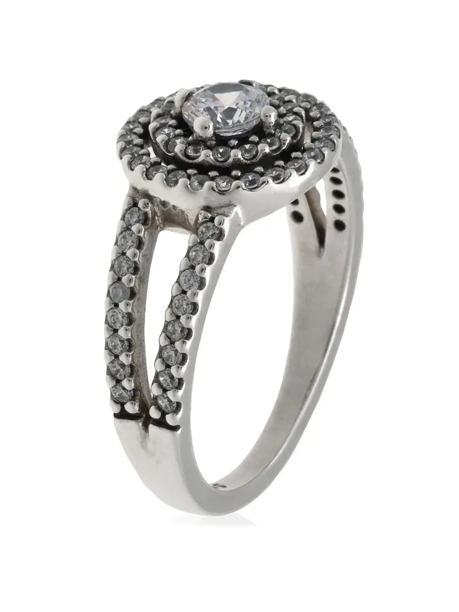Серебряное кольцо Pandora Ladies с двойным сияющим ореолом — изображение 3 из 4, оттенок серебряный