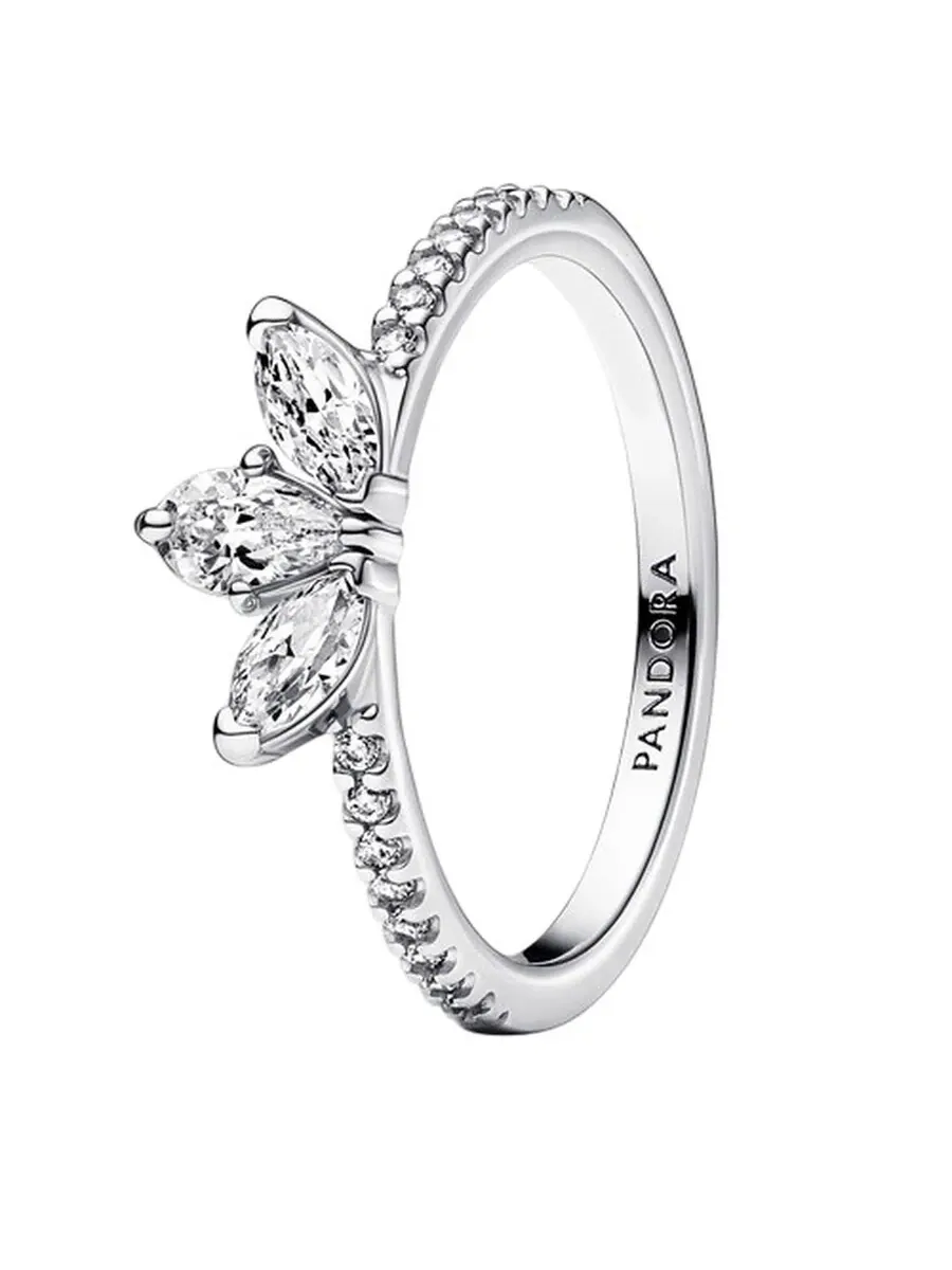 Кольцо-кластер Pandora Timeless Sparkling Herbarium из стерлингового серебра — изображение 2 из 2, оттенок серебряный