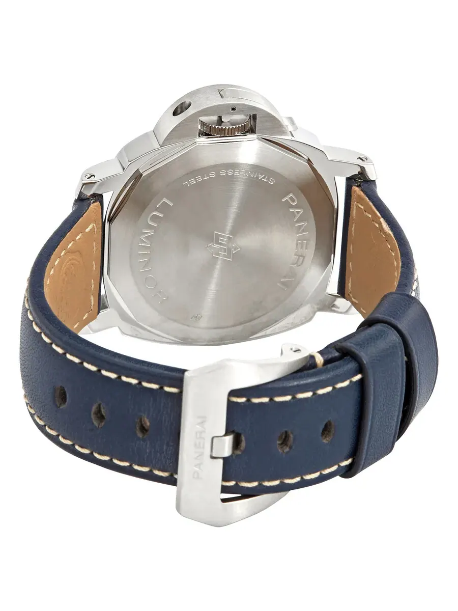 Мужские часы Panerai Luminor Blu Mare с ручным заводом и синим циферблатом PAM01085 — изображение 3 из 4, оттенок серебряный