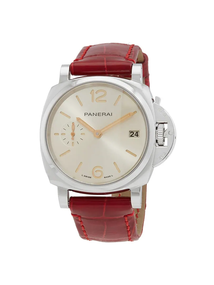 Женские часы Panerai Luminor Due 38 мм с автоматическим механизмом и шампанью циферблат PAM01550