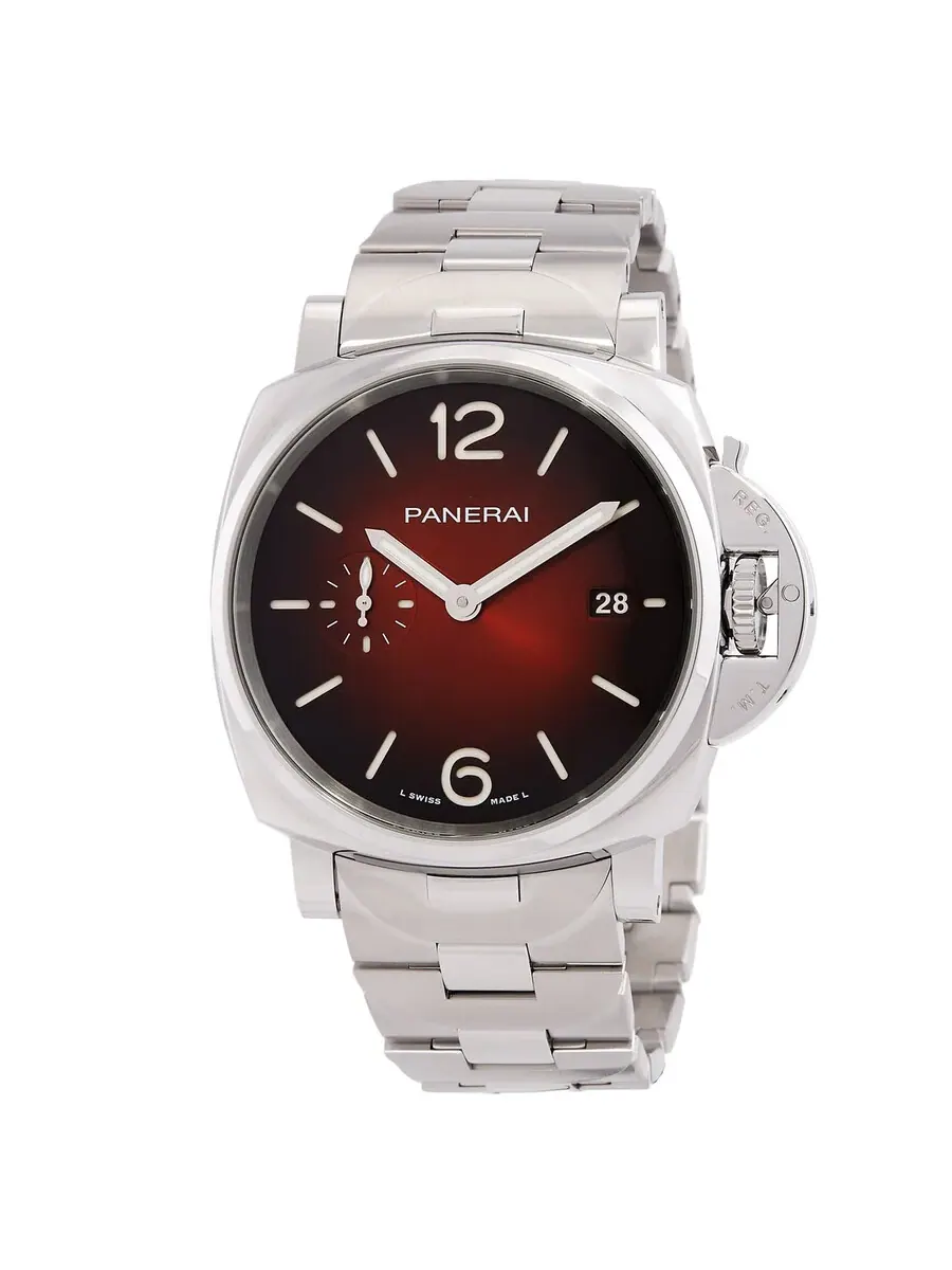 Часы Panerai Luminor Due 42 мм Burgundy с автоматическим ходом PAM01539 — красный