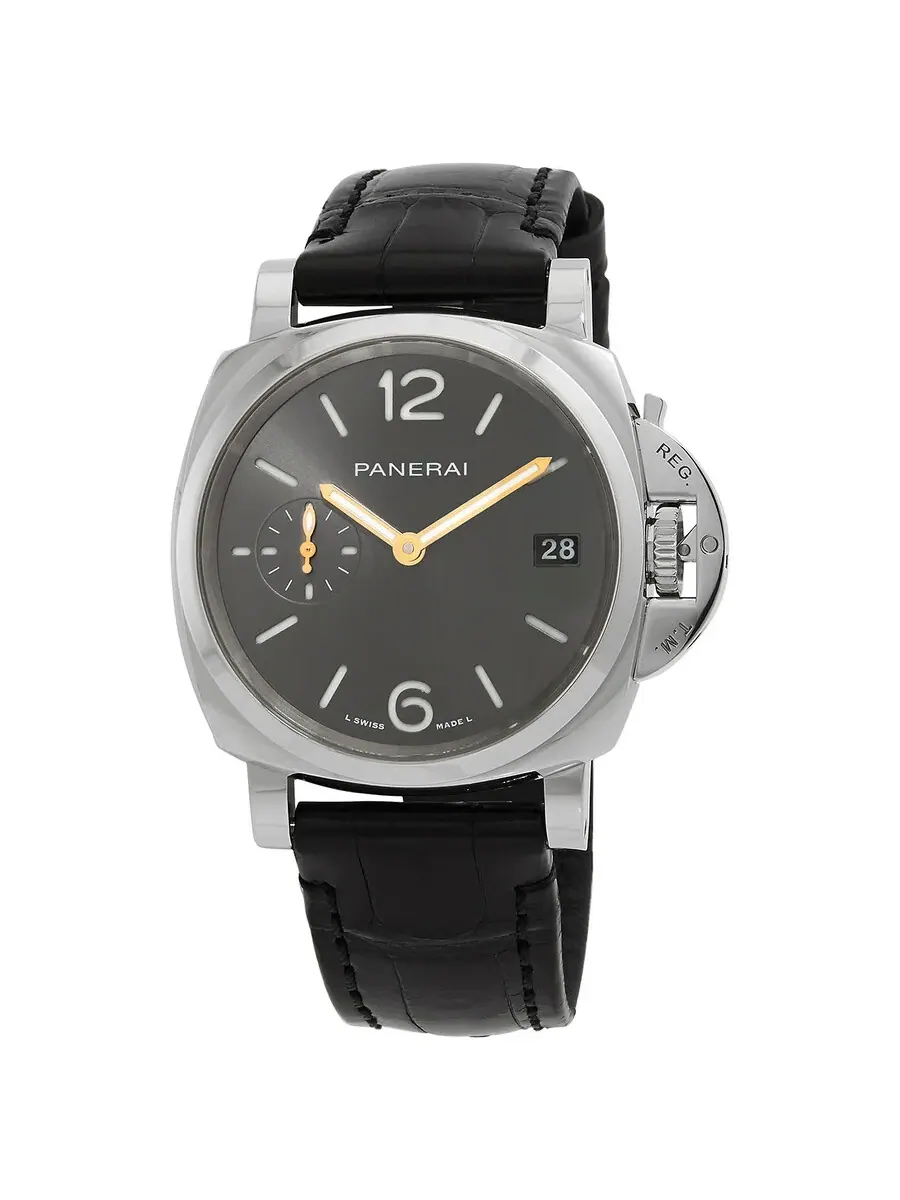 Мужские часы Panerai Luminor Due Automatic с серым циферблатом PAM01247 — серебристый