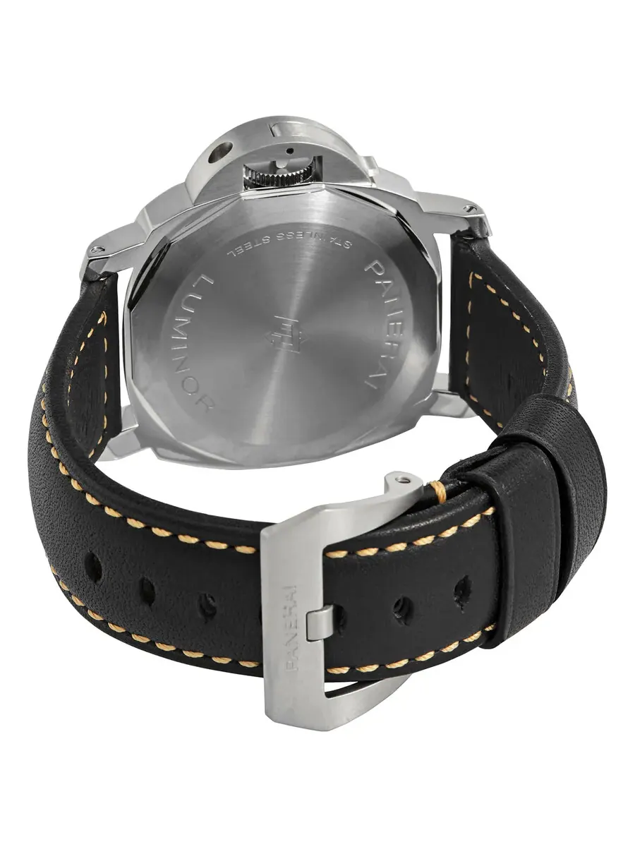 Мужские часы Panerai Luminor Logo с ручным заводом и черным циферблатом PAM01084 — изображение 3 из 5, оттенок серебряный