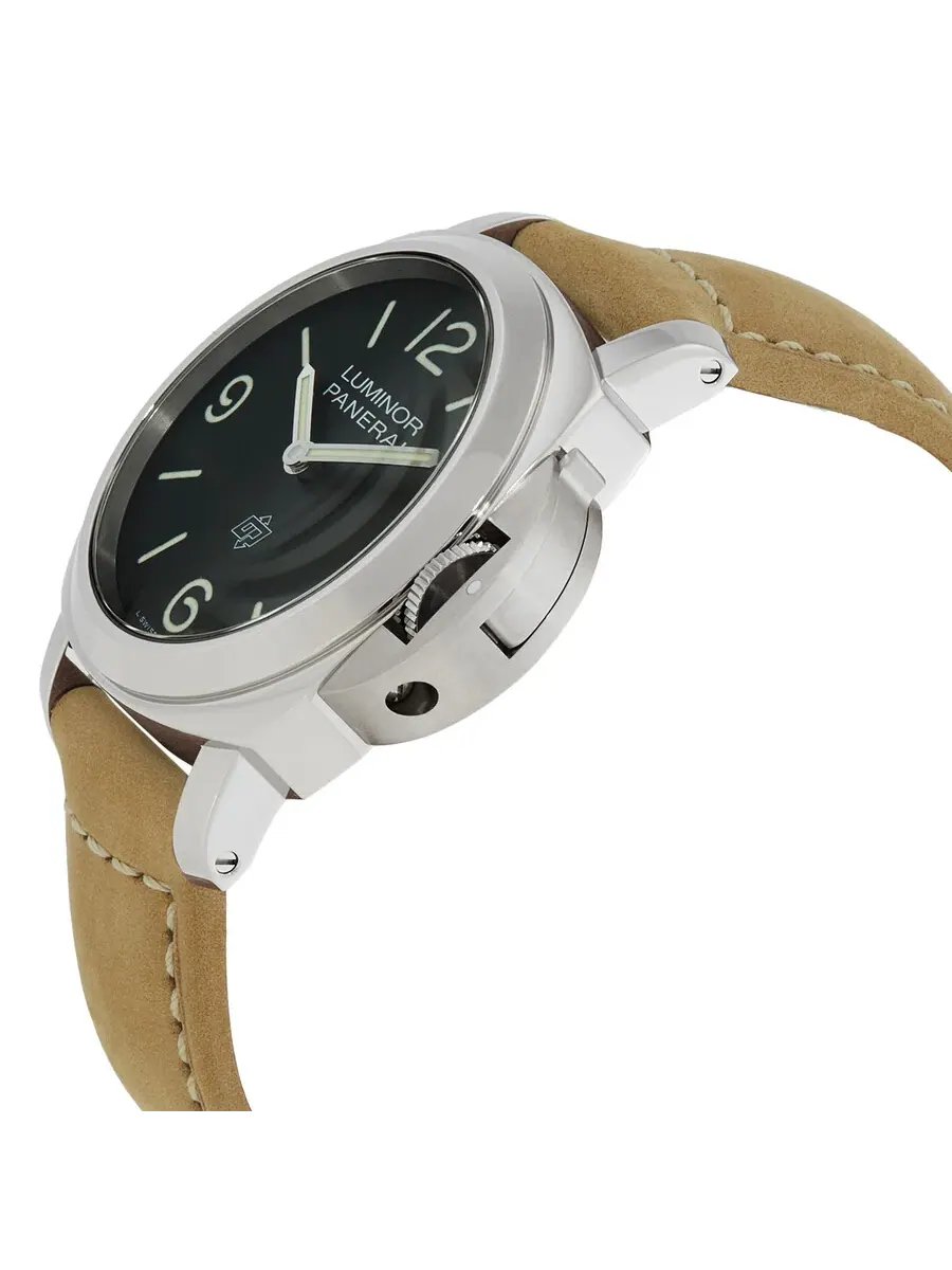 Мужские часы Panerai Luminor Logo с ручным заводом и черным циферблатом, модель PAM01086 — изображение 2 из 3