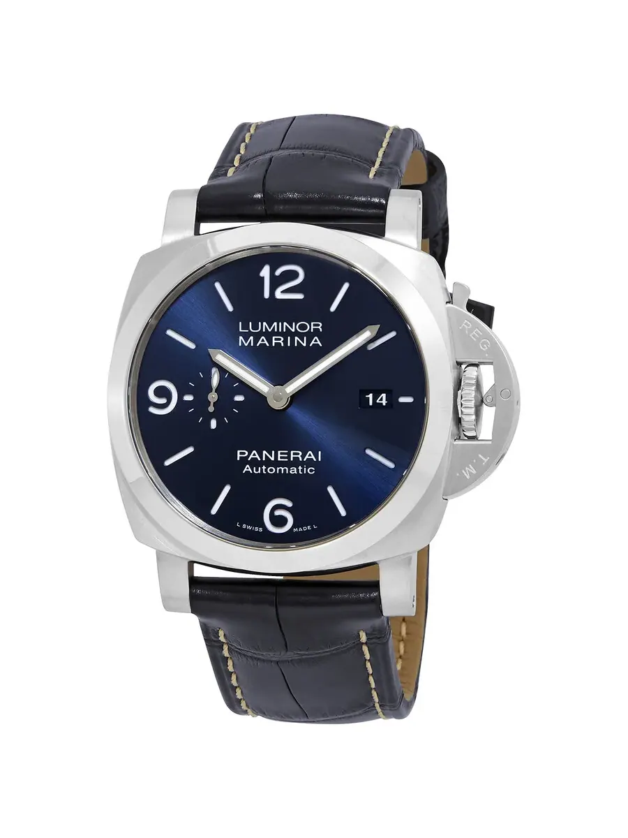 Мужские часы Panerai Luminor Marina Automatic с синим циферблатом PAM01313
