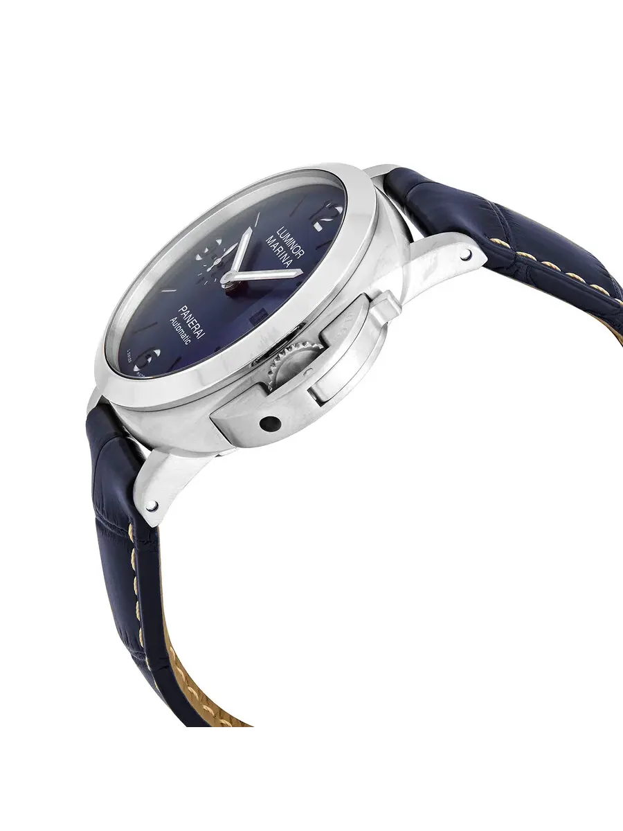 Мужские часы Panerai Luminor Marina Automatic с синим циферблатом PAM01313 — изображение 2 из 4, оттенок серебряный