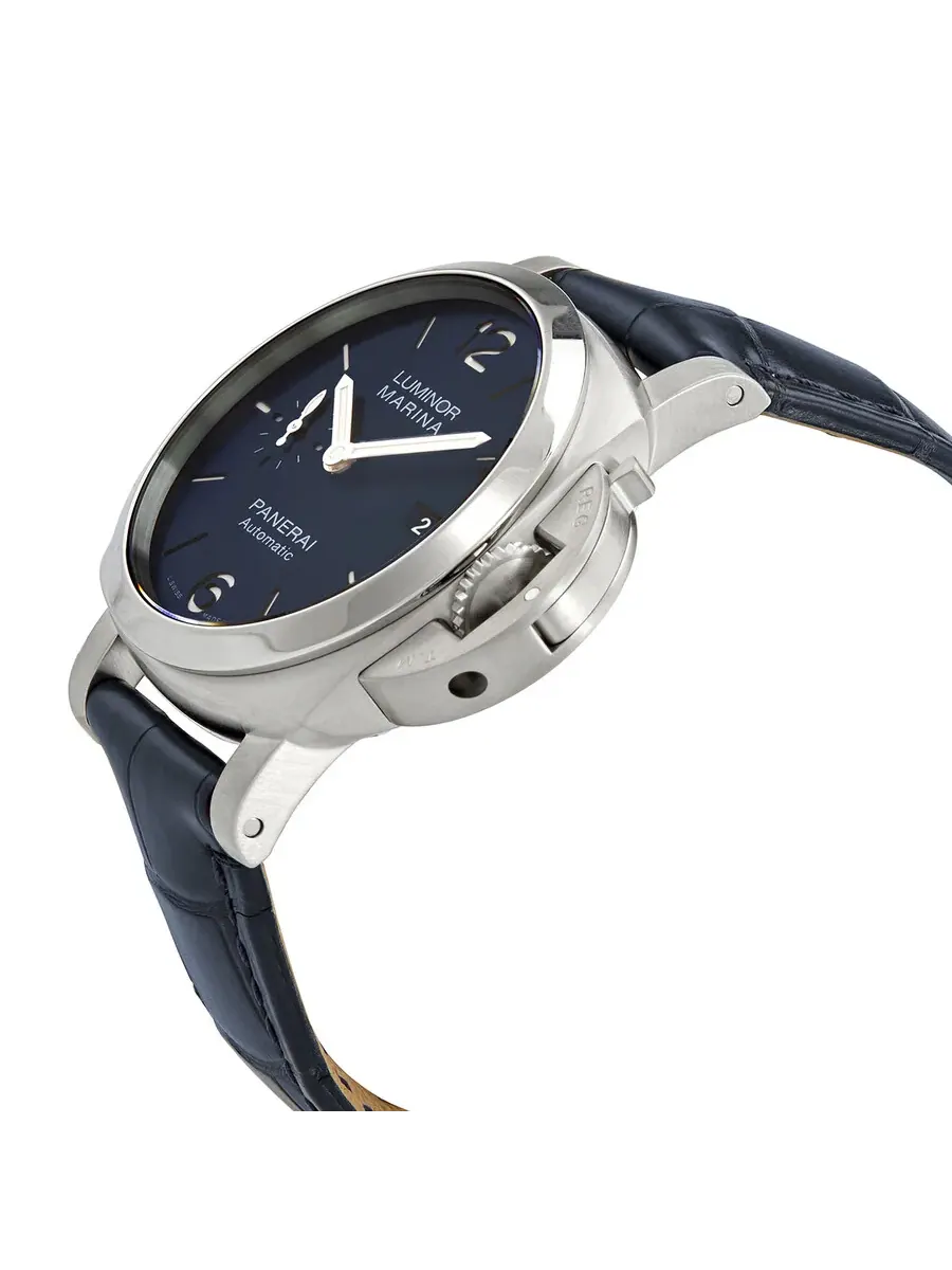 Мужские часы Panerai Luminor Marina Automatic с синим циферблатом PAM01393 — изображение 2 из 6, оттенок серебряный
