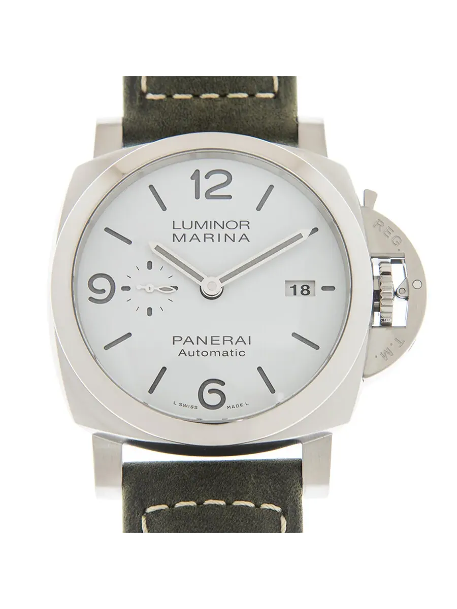 Мужские часы Panerai Luminor Marina Automatic с белым циферблатом PAM01314