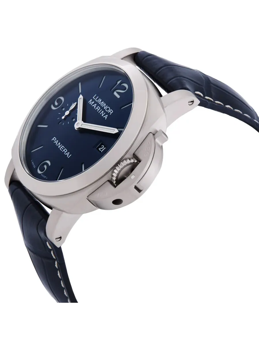 Мужские часы Panerai Luminor Marina Automatic с синим циферблатом PAM03313 — изображение 2 из 3, оттенок серебряный