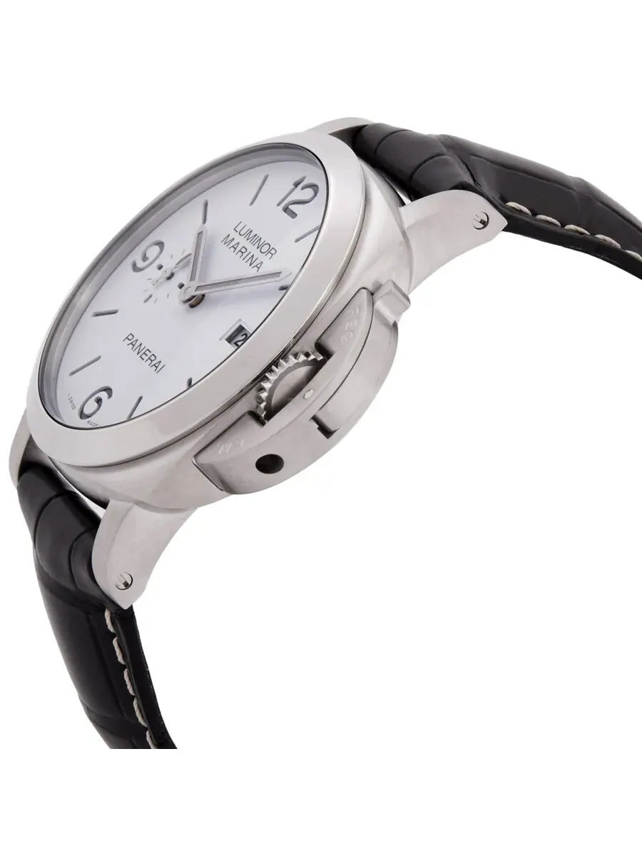 Мужские автоматические часы Panerai Luminor Marina с белым циферблатом PAM03314 — изображение 2 из 3, оттенок серебряный