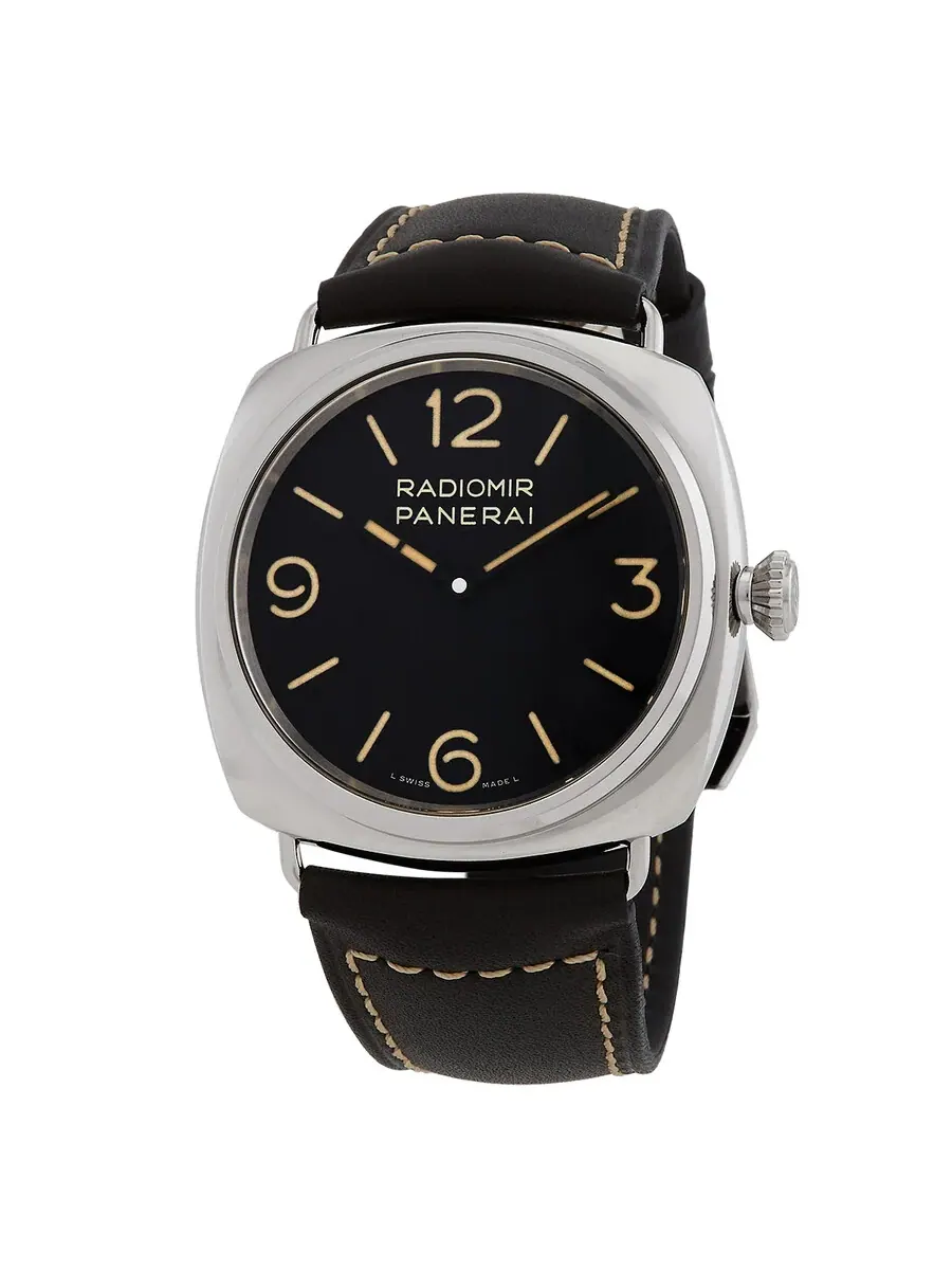 Мужские часы Panerai Radiomir Officine с ручным заводом и черным циферблатом PAM01382