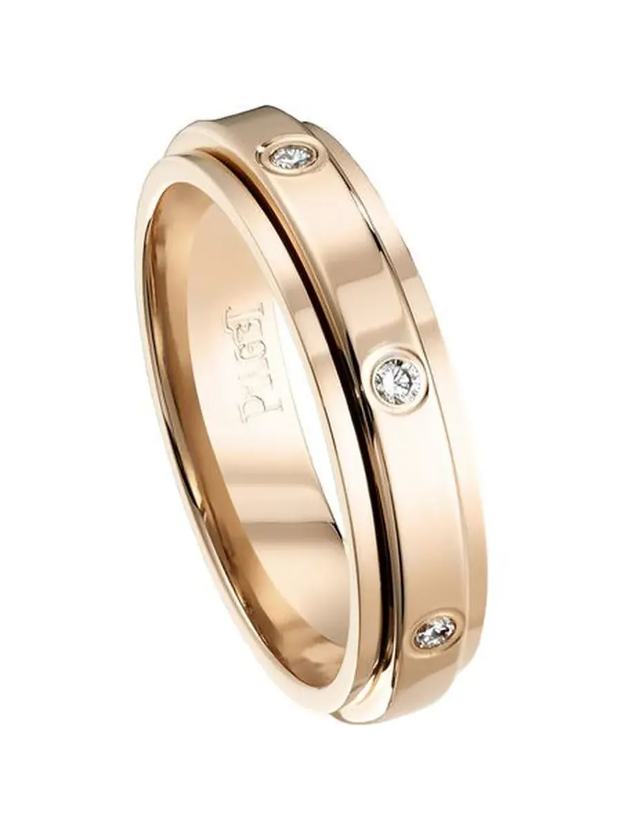 Кольцо Piaget Possession из розового золота 18 карат с розовым бриллиантом 0,13 карат — золотистый