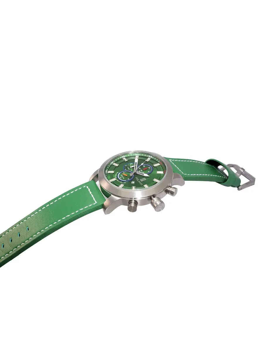 Мужские часы Polanti Rogue Chronograph Tachymeter с зеленым циферблатом RG0001G-SS — изображение 3 из 5, оттенок серебряный