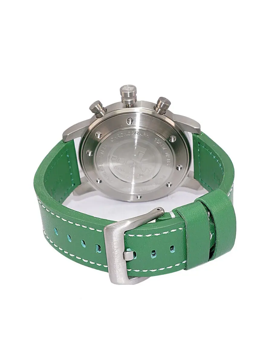 Мужские часы Polanti Rogue Chronograph Tachymeter с зеленым циферблатом RG0001G-SS — изображение 4 из 5, оттенок серебряный