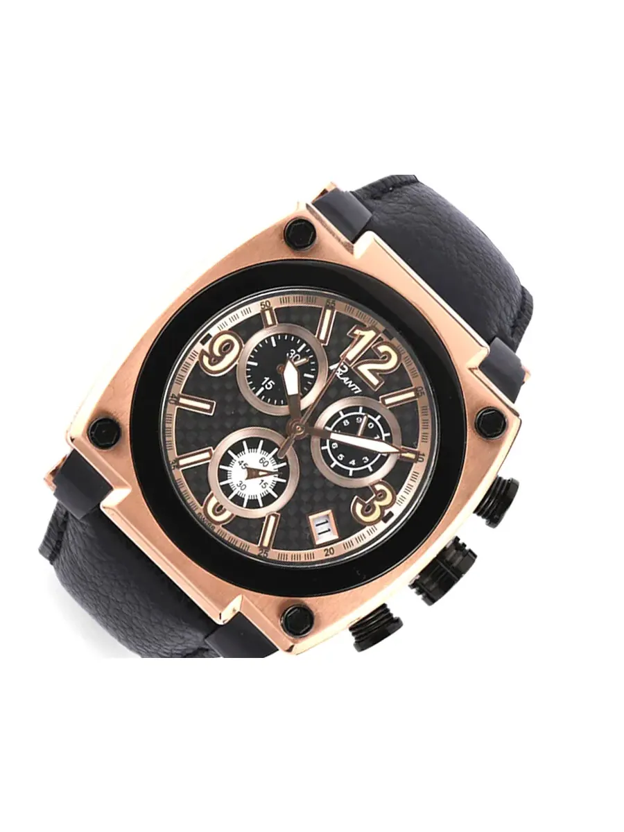 Мужские часы Polanti Torque II Chrono Chronograph с черным циферблатом PLT2004LB-RGBK
