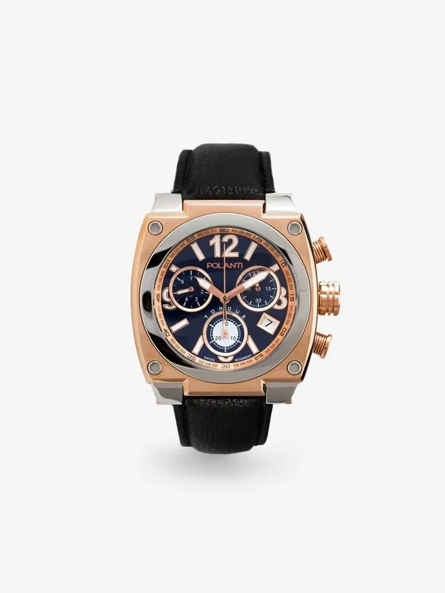 Мужские часы Polanti Torque II Chrono Chronograph с синим циферблатом PLT2004LB-RGSV — изображение 2 из 4, оттенок серебряный