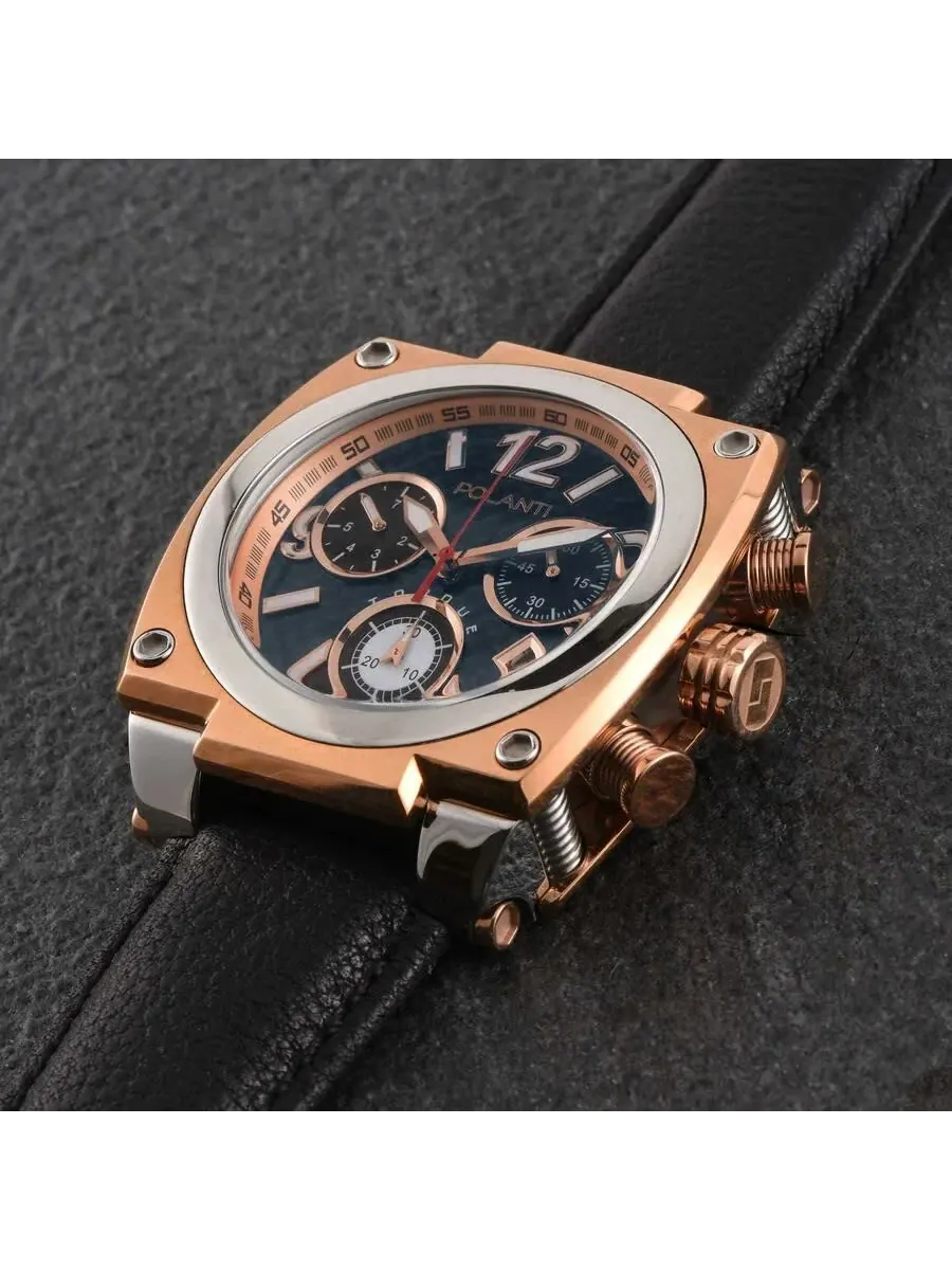 Мужские часы Polanti Torque II Chrono Chronograph с синим циферблатом PLT2004LB-RGSV — изображение 3 из 4, оттенок серебряный