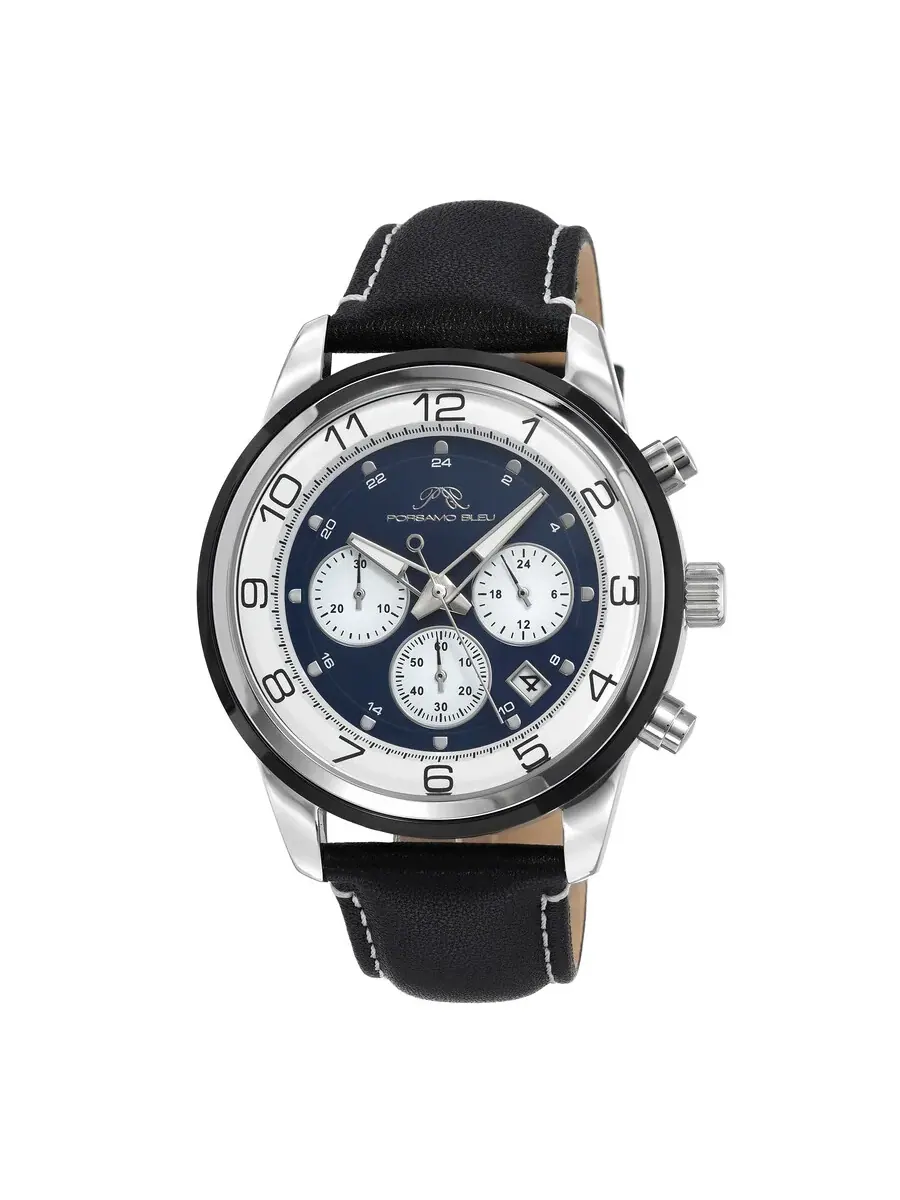 Мужские часы Porsamo Bleu Arthur Chronograph Quartz с синим циферблатом 1091CARL — серебристый