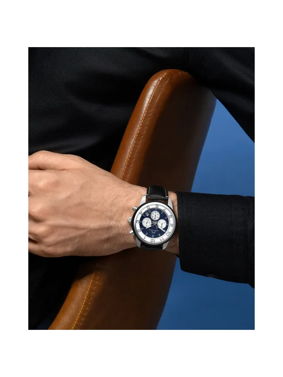 Мужские часы Porsamo Bleu Arthur Chronograph Quartz с синим циферблатом 1091CARL — изображение 2 из 6, оттенок серебряный