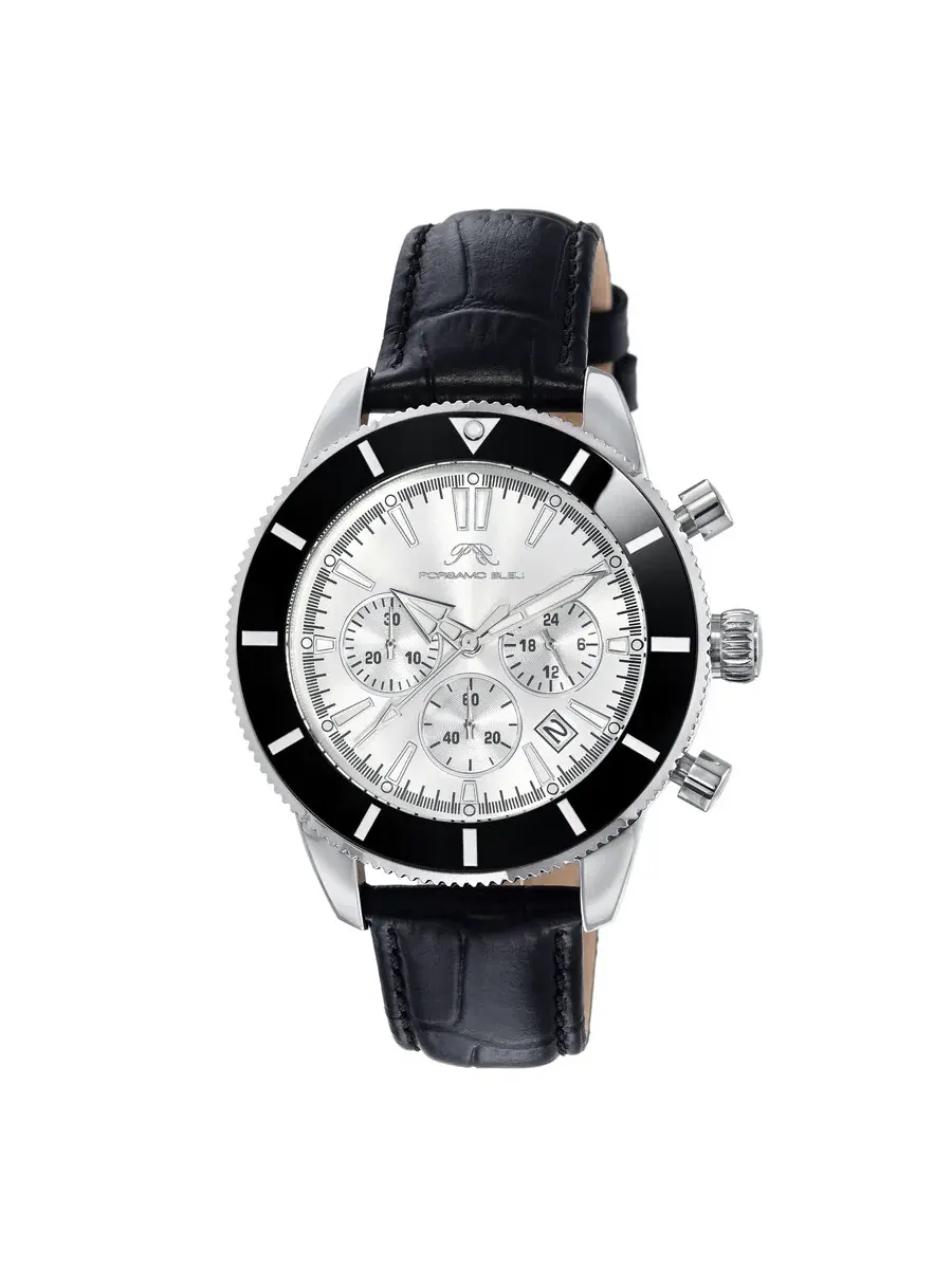 Мужские часы Porsamo Bleu Brandon Chronograph Quartz с серебристым циферблатом 1012BBRL
