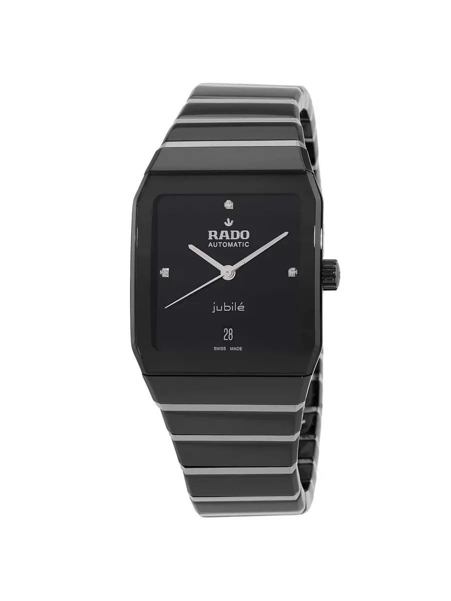 Часы Rado Anatom Automatic с черным циферблатом и бриллиантом для мужчин и женщин R10201712 — черный