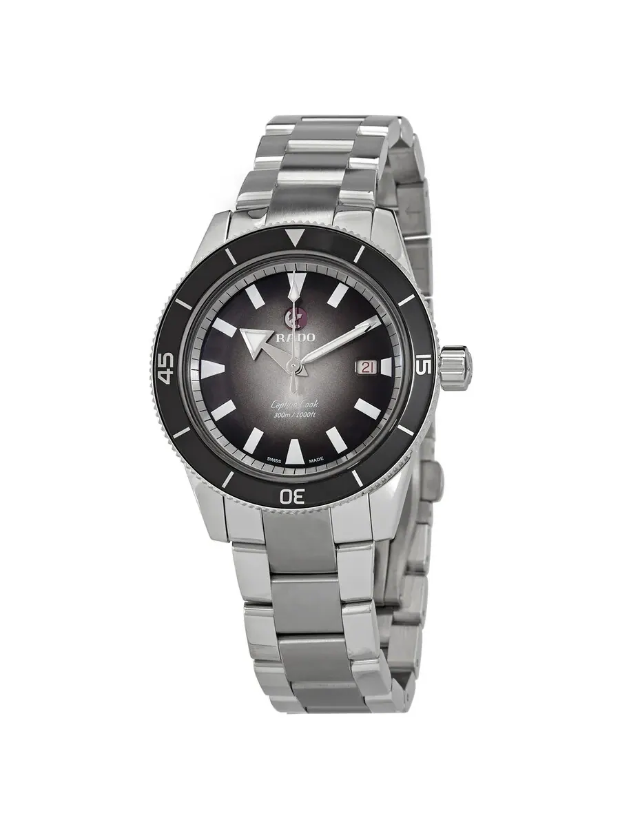 Мужские часы Rado Captain Cook Automatic с черным циферблатом R32105153 — серебристый
