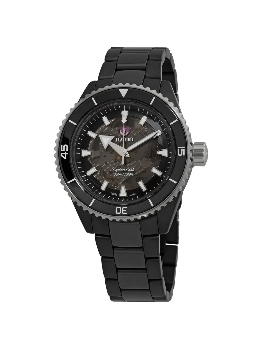 Мужские часы Rado Captain Cook Automatic с черным циферблатом R32127152 — серебристый
