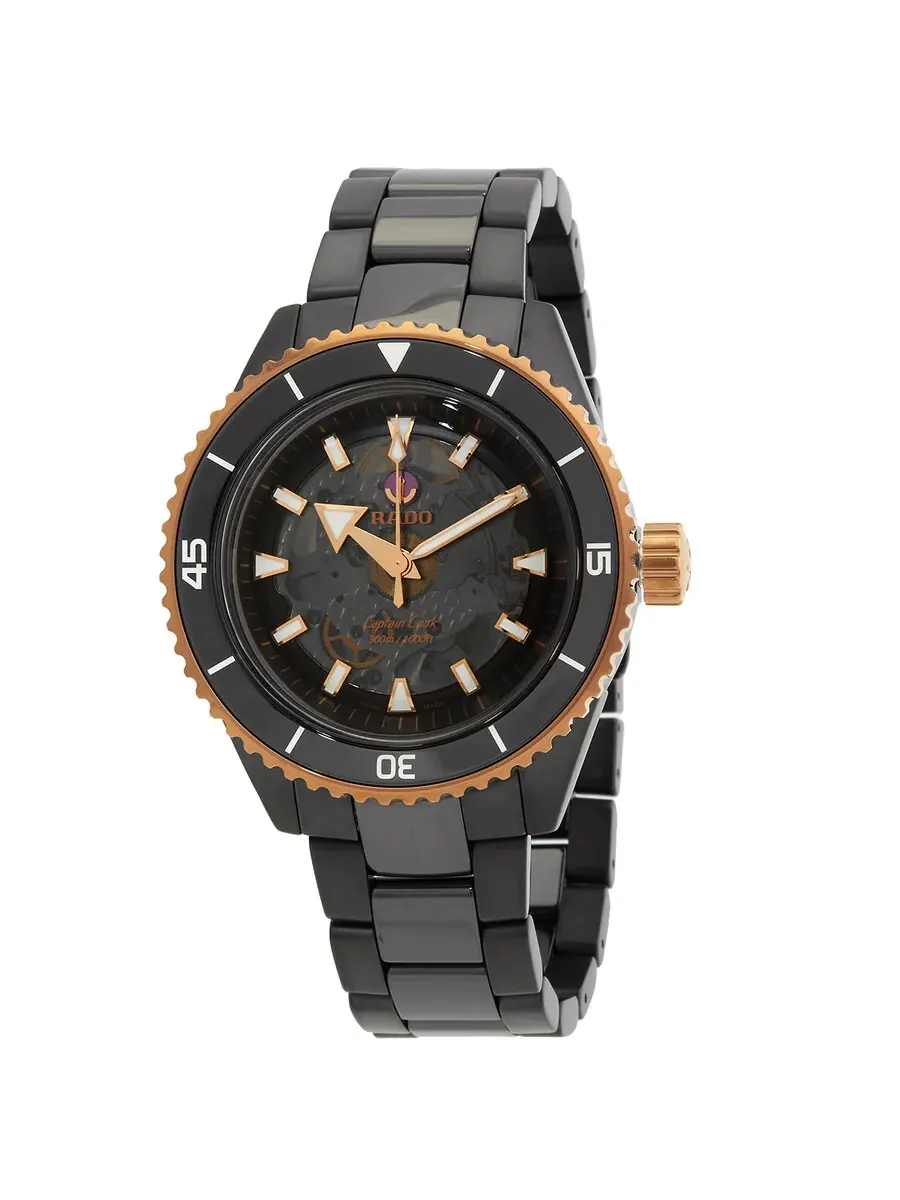 Мужские часы Rado Captain Cook Automatic с черным циферблатом R32127162 — черный