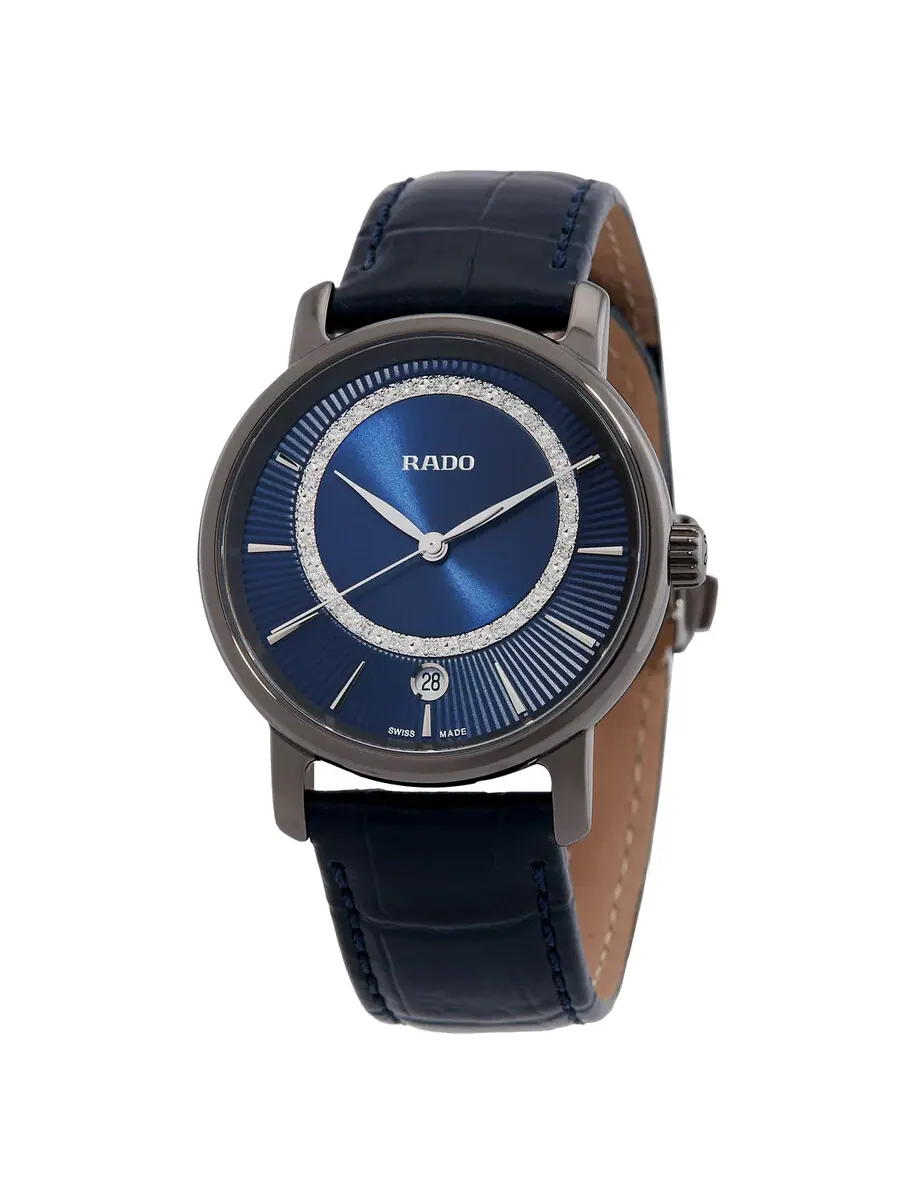 Женские часы Rado Diamaster с кварцевым механизмом и синим циферблатом R14064725