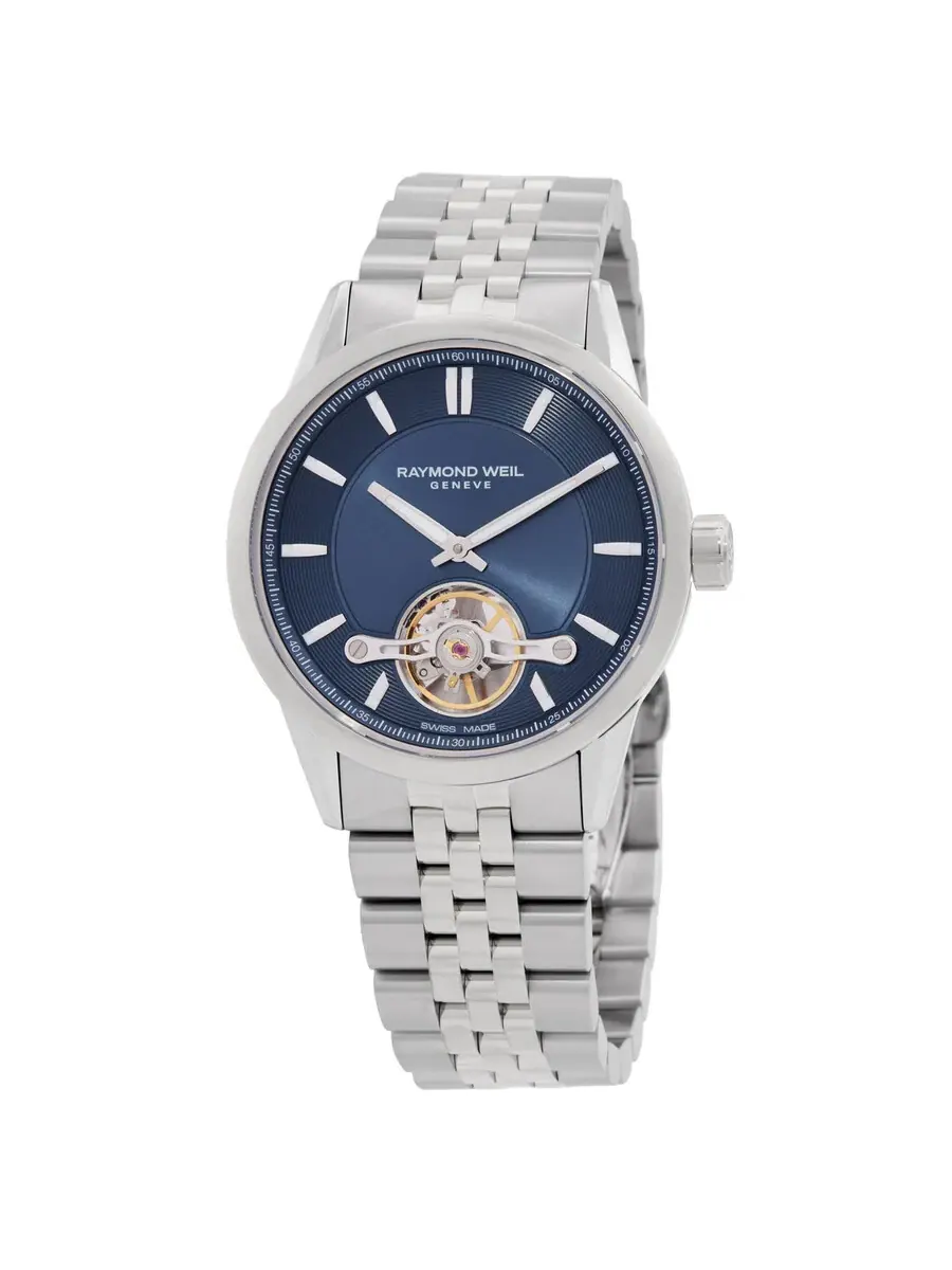 Мужские часы Raymond Weil Freelancer Automatic с синим циферблатом 2781-ST-50051 — серебристый
