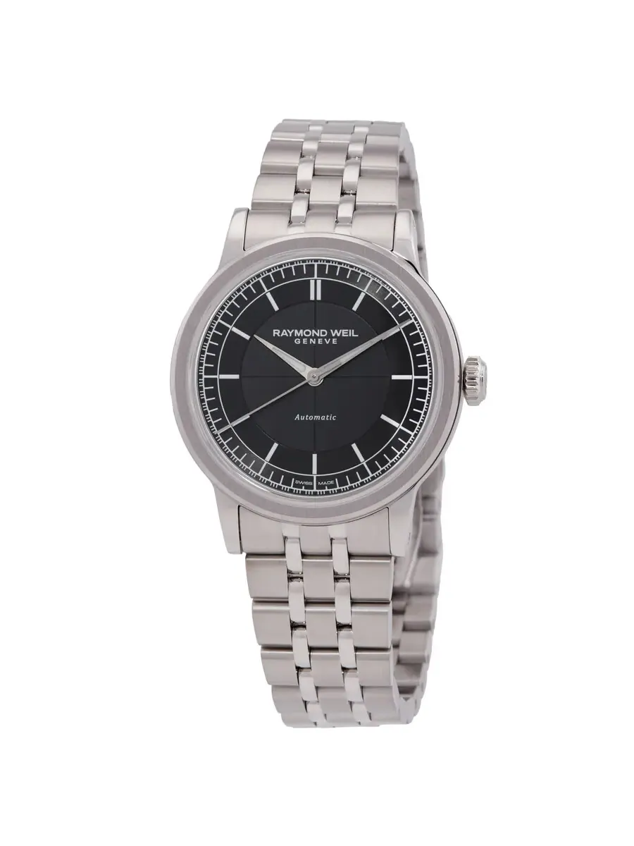 Мужские часы Raymond Weil Millesime Automatic с антрацитовым циферблатом 2925-ST-60001 — серебристый