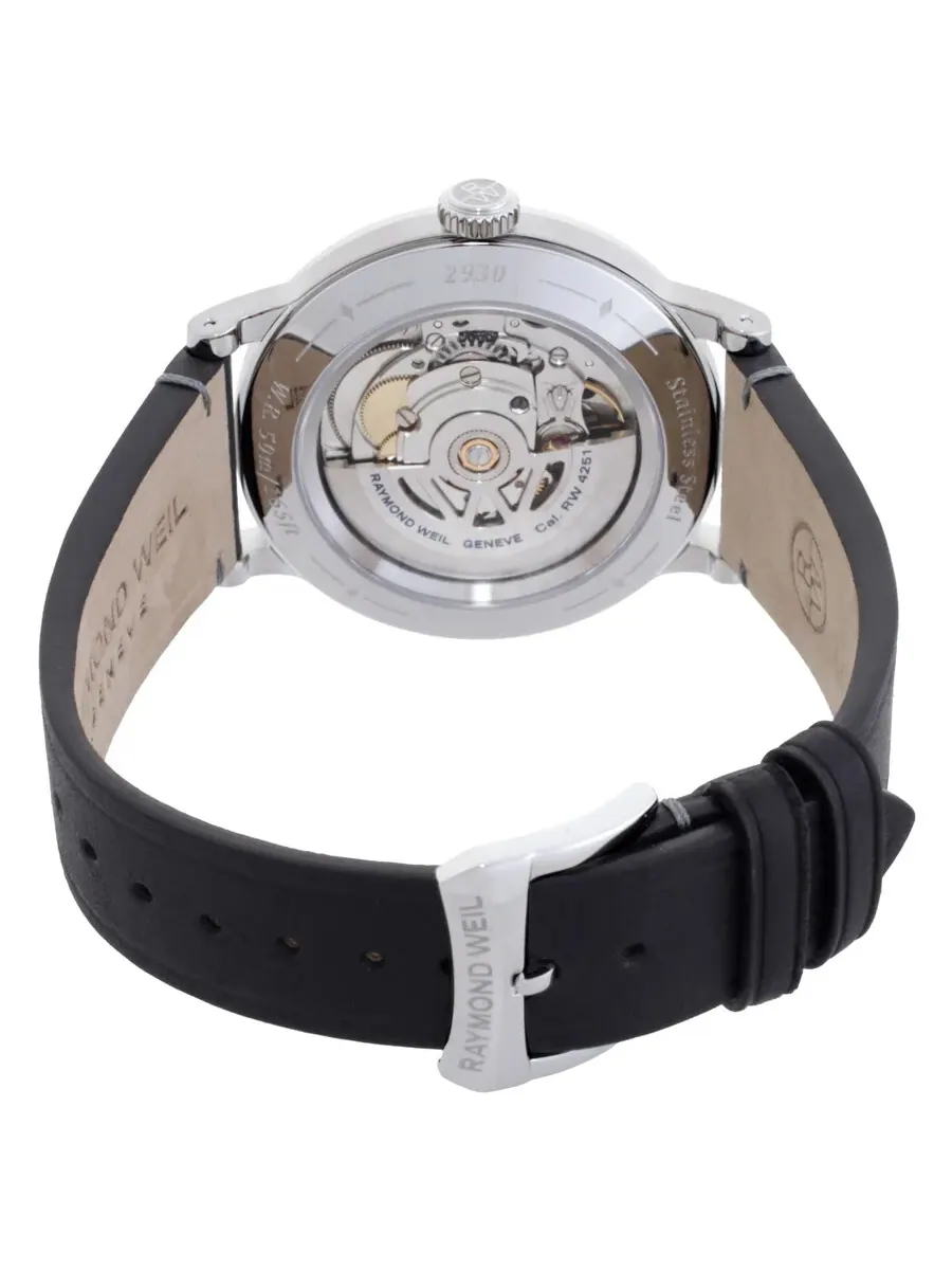 Мужские часы Raymond Weil Millesime Automatic с черным циферблатом 2930-STC-60001 — изображение 3 из 3, оттенок серебряный