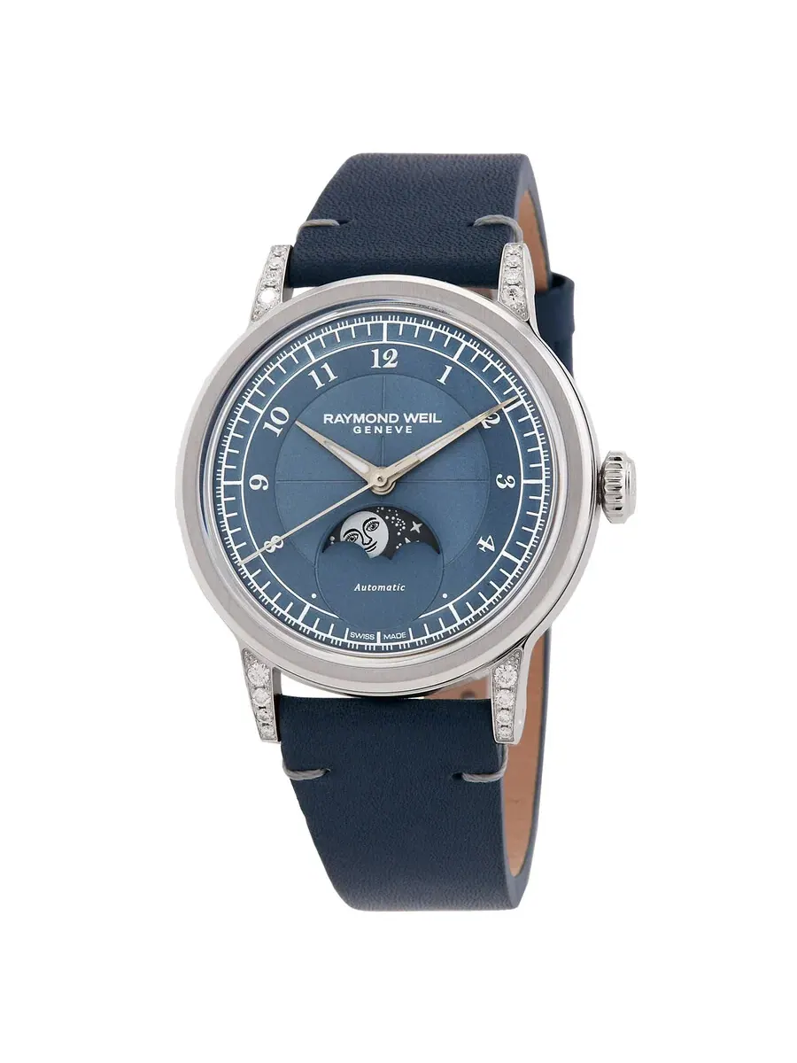Женские автоматические часы Raymond Weil Millesime с индикацией фаз Луны, модель 2145-SCS-05511